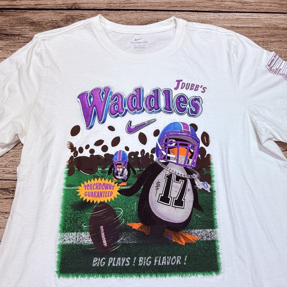 Nike Jaylen Waddle T-Shirt Mens XL White Jdubb's Waddles Funny NFL Football